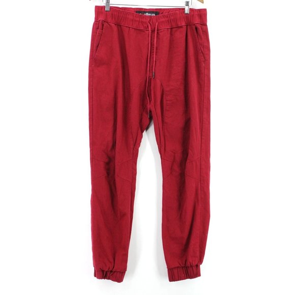 Enyce Jogger Pants Mens Red Casual Drawstring Casual Flat Front Outdoor Size XL - Picture 1 of 10